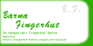 barna fingerhut business card